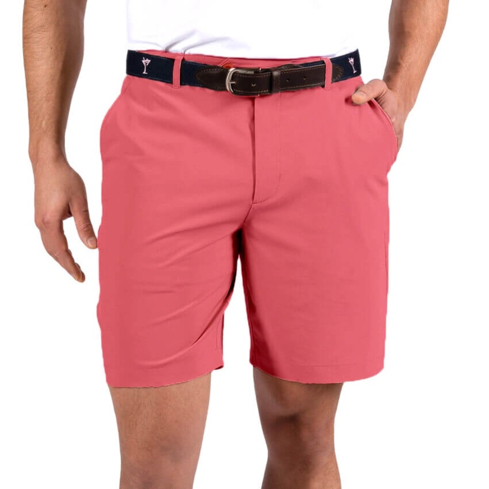 Pebble Beach Men's Coral Flat Front Performance Shorts